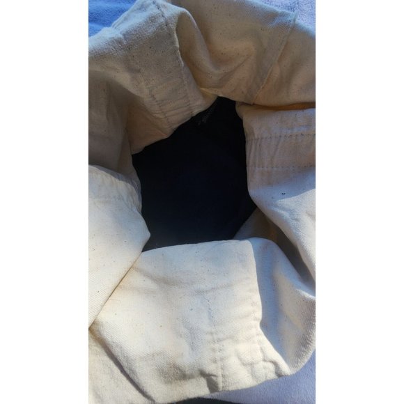 Trader Joes Reusable Canvas Cloth Tote Bag Grocery Navy Red Recycle Trendy - Picture 14 of 14